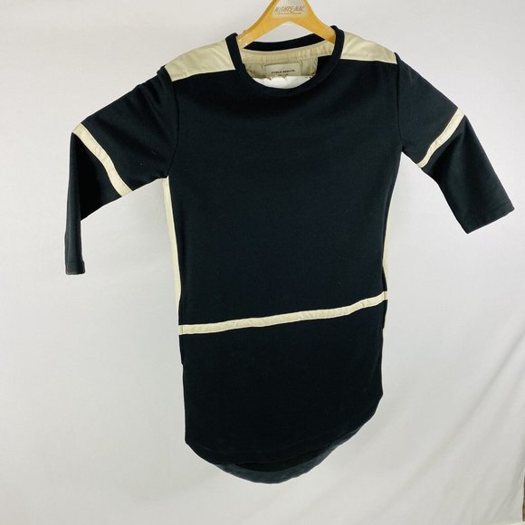 Public School New York Black Ivory Rayon Cotton Poly 3/4 Sleeve Womens Dress S - Picture 2 of 7